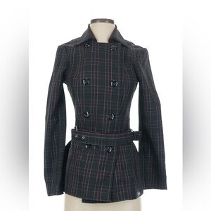 Plaid Trench Coat Fall waist defining